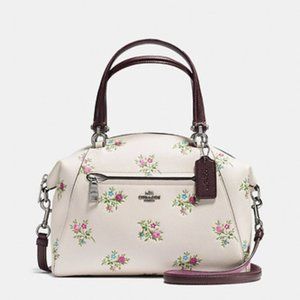 🌹🥀HTF🥀🌹NeW COACH CROSS STITCH FLORAL PRAIRIE ROSE SATCHEL HANDBAG F22829